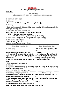Kế hoạch bài dạy Tiểu học - Tuần 20 - Năm học 2022-2023 - Lê Đức Tuệ