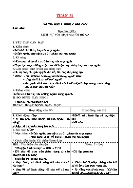Kế hoạch bài dạy Tiểu học - Tuần 21 - Năm học 2022-2023 - Lê Đức Tuệ