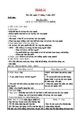 Kế hoạch bài dạy Tiểu học - Tuần 22 - Năm học 2022-2023 - Lê Đức Tuệ