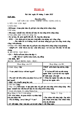 Kế hoạch bài dạy Tiểu học - Tuần 23 - Năm học 2022-2023 - Lê Đức Tuệ