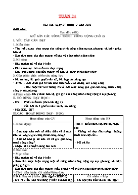Kế hoạch bài dạy Tiểu học - Tuần 24 - Năm học 2022-2023 - Lê Đức Tuệ