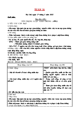 Kế hoạch bài dạy Tiểu học - Tuần 28 - Năm học 2022-2023 - Lê Đức Tuệ