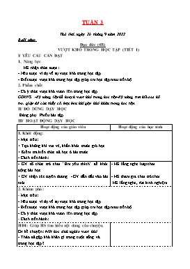 Kế hoạch bài dạy Tiểu học - Tuần 3 - Năm học 2022-2023 - Lê Đức Tuệ