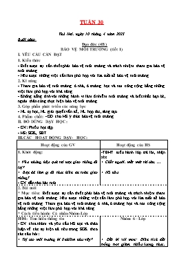 Kế hoạch bài dạy Tiểu học - Tuần 30 - Năm học 2022-2023 - Lê Đức Tuệ