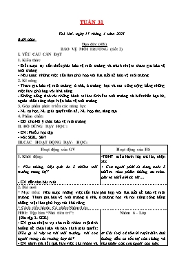Kế hoạch bài dạy Tiểu học - Tuần 31 - Năm học 2022-2023 - Lê Đức Tuệ