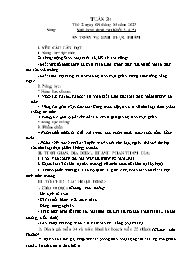 Kế hoạch bài dạy Tiểu học - Tuần 34 - Năm học 2022-2023 - Nguyễn Thị Minh Ngọc