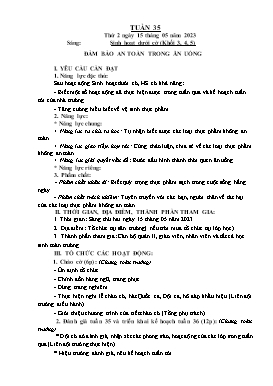 Kế hoạch bài dạy Tiểu học - Tuần 35 - Năm học 2022-2023 - Nguyễn Thị Minh Ngọc