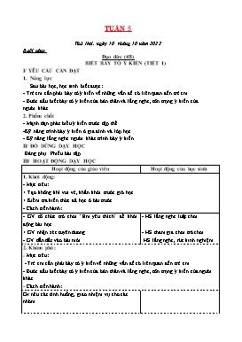 Kế hoạch bài dạy Tiểu học - Tuần 5 - Năm học 2022-2023 - Lê Đức Tuệ