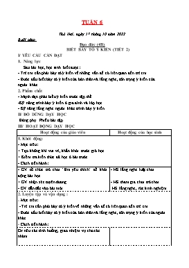 Kế hoạch bài dạy Tiểu học - Tuần 6 - Năm học 2022-2023 - Lê Đức Tuệ