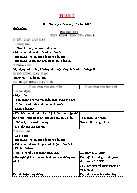 Kế hoạch bài dạy Tiểu học - Tuần 7 - Năm học 2022-2023 - Lê Đức Tuệ