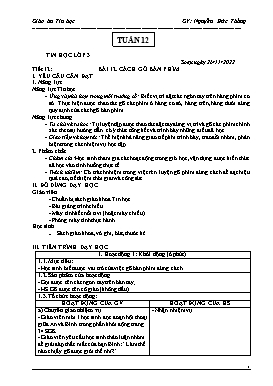 Kế hoạch bài dạy Tin học Lớp 3, 4, 5 - Tuần 12 - Năm học 2022-2023 - Nguyễn Đức Thắng