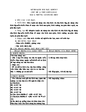 Kế hoạch bài dạy Tin học Lớp 3, 4, 5 - Tuần 17 - Năm học 2021-2022 - Trịnh Đức Hữu