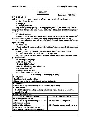 Kế hoạch bài dạy Tin học Lớp 3, 4, 5 - Tuần 2 - Năm học 2022-2023 - Nguyễn Đức Thắng