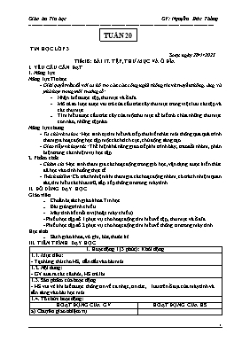 Kế hoạch bài dạy Tin học Lớp 3, 4, 5 - Tuần 20 - Năm học 2022-2023 - Nguyễn Đức Thắng
