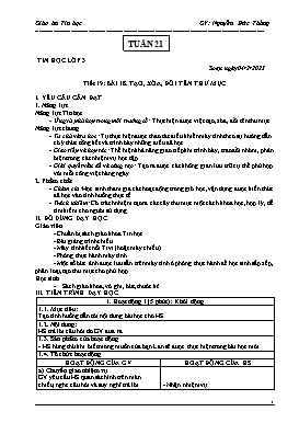 Kế hoạch bài dạy Tin học Lớp 3, 4, 5 - Tuần 21 - Năm học 2022-2023 - Nguyễn Đức Thắng