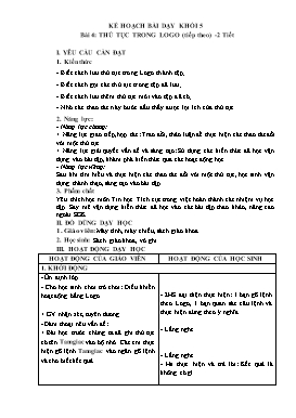 Kế hoạch bài dạy Tin học Lớp 3, 4, 5 - Tuần 22 - Năm học 2021-2022 - Trịnh Đức Hữu