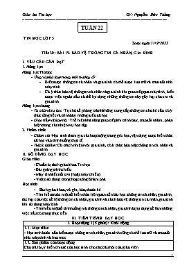 Kế hoạch bài dạy Tin học Lớp 3, 4, 5 - Tuần 22 - Năm học 2022-2023 - Nguyễn Đức Thắng