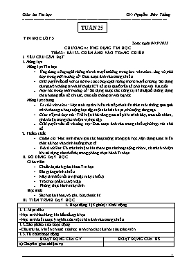 Kế hoạch bài dạy Tin học Lớp 3, 4, 5 - Tuần 25 - Năm học 2022-2023 - Nguyễn Đức Thắng