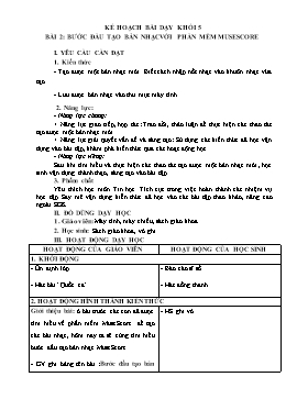 Kế hoạch bài dạy Tin học Lớp 3, 4, 5 - Tuần 29 - Năm học 2021-2022 - Trịnh Đức Hữu