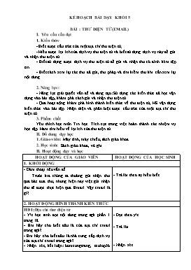 Kế hoạch bài dạy Tin học Lớp 3, 4, 5 - Tuần 3 - Năm học 2021-2022 - Trịnh Đức Hữu