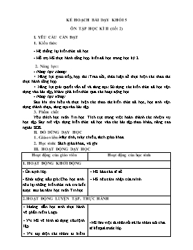 Kế hoạch bài dạy Tin học Lớp 3, 4, 5 - Tuần 31 - Năm học 2021-2022 - Trịnh Đức Hữu