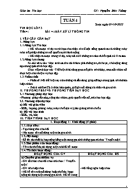 Kế hoạch bài dạy Tin học Lớp 3, 4, 5 - Tuần 4 - Năm học 2022-2023 - Nguyễn Đức Thắng
