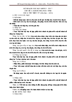 Kế hoạch bài dạy Tin học Lớp 3, 4, 5 - Tuần 4 - Năm học 2023-2024 - Trịnh Đức Hữu