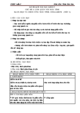 Kế hoạch bài dạy Tin học Lớp 3, 4, 5 - Tuần 5 - Năm học 2023-2024 - Trịnh Đức Hữu