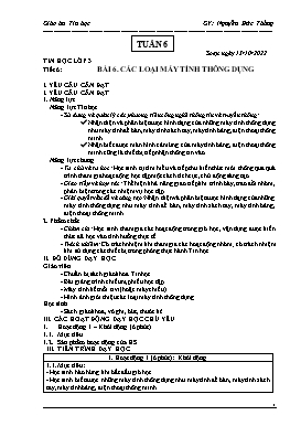 Kế hoạch bài dạy Tin học Lớp 3, 4, 5 - Tuần 6 - Năm học 2022-2023 - Nguyễn Đức Thắng