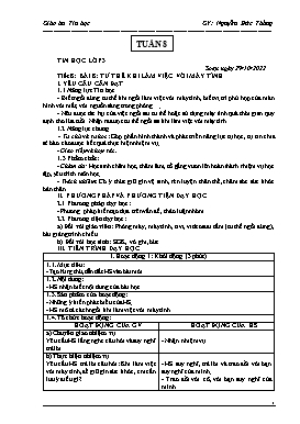 Kế hoạch bài dạy Tin học Lớp 3, 4, 5 - Tuần 8 - Năm học 2022-2023 - Nguyễn Đức Thắng
