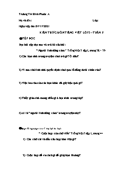 Kiến thức môn Tiếng Việt Lớp 3 - Tuần 5 - Năm học 2021-2022 - Trường Tiểu học Bình Phước A (Có đáp án)