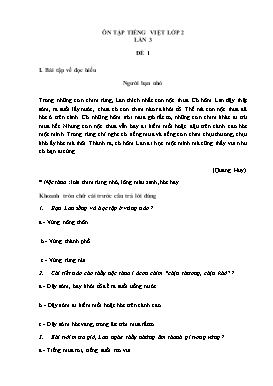 Ôn tập lần 3 Tiếng Việt Lớp 2