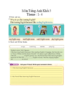 Ôn tập môn Tiếng Anh Khối 5