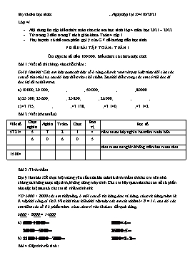 Phiếu bài tập Toán Lớp 4 - Tuần 1 - Năm học 2021-2022