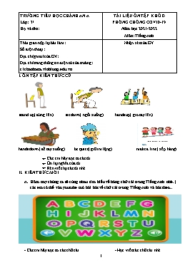 Tài liệu ôn tập lần 1 môn Tiếng Anh Khối 3 - Năm học 2021-2022 - Trường Tiểu học Chánh An A (Có đáp án)