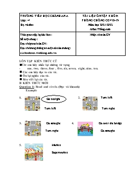 Tài liệu ôn tập lần 1 môn Tiếng Anh Khối 4 - Năm học 2021-2022 - Trường Tiểu học Chánh An A (Có đáp án)