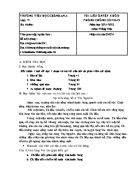 Tài liệu ôn tập lần 1 môn Tiếng Việt Khối 3 - Năm học 2021-2022 - Trường Tiểu học Chánh An A (Có đáp án)