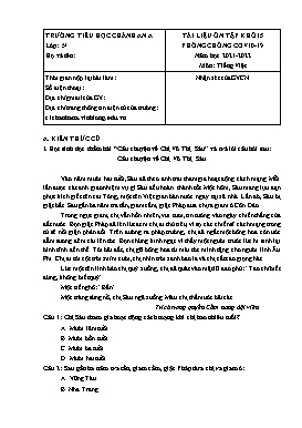Tài liệu ôn tập lần 1 môn Tiếng Việt Khối 5 - Năm học 2021-2022 - Trường Tiểu học Chánh An A (Có đáp án)