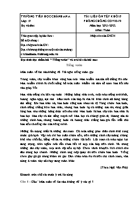 Tài liệu ôn tập lần 10 môn Tiếng Việt Lớp 5 - Năm học 2021-2022 - Trường Tiểu học Chánh An A (Có đáp án)