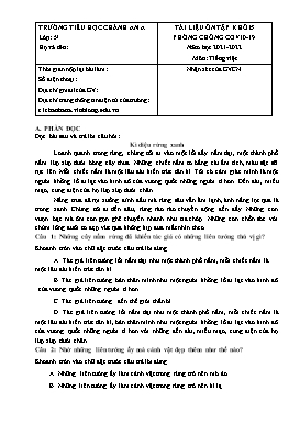 Tài liệu ôn tập lần 12 môn Tiếng Việt Khối 5 - Năm học 2021-2022 - Trường Tiểu học Chánh An A (Có đáp án)
