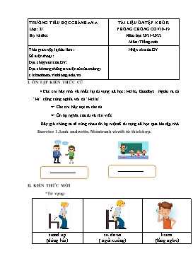 Tài liệu ôn tập lần 2 môn Tiếng Anh Khối 2 - Năm học 2021-2022 - Trường Tiểu học Chánh An A (Có đáp án)