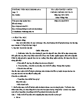 Tài liệu ôn tập lần 2 môn Tiếng Việt Khối 3 - Năm học 2021-2022 - Trường Tiểu học Chánh An A (Có đáp án)