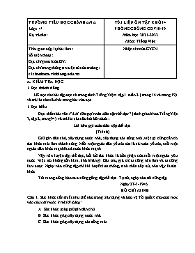 Tài liệu ôn tập lần 2 môn Tiếng Việt Khối 4 - Năm học 2021-2022 - Trường Tiểu học Chánh An A (Có đáp án)