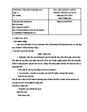 Tài liệu ôn tập lần 3 môn Tiếng Việt Khối 3 - Năm học 2021-2022 - Trường Tiểu học Chánh An A (Có đáp án)