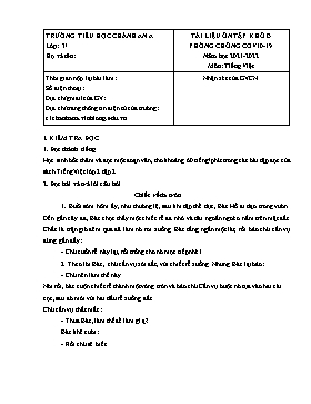 Tài liệu ôn tập lần 4 môn Tiếng Việt Khối 3 - Năm học 2021-2022 - Trường Tiểu học Chánh An A (Có đáp án)