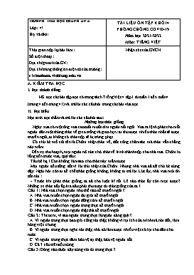 Tài liệu ôn tập lần 5 môn Tiếng Việt Khối 4 - Năm học 2021-2022 - Trường Tiểu học Chánh An A (Có đáp án)