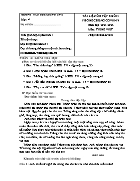 Tài liệu ôn tập lần 6 môn Tiếng Việt Khối 4 - Năm học 2021-2022 - Trường Tiểu học Chánh An A (Có đáp án)
