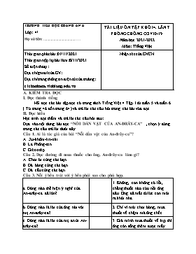 Tài liệu ôn tập lần 7 môn Tiếng Việt Khối 4 - Năm học 2021-2022 - Trường Tiểu học Chánh An A (Có đáp án)