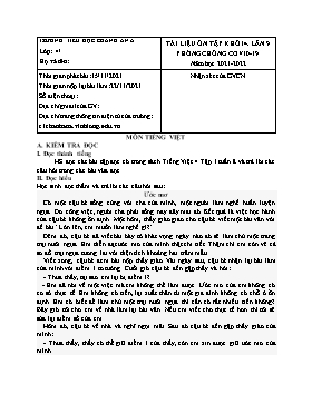 Tài liệu ôn tập lần 9 môn Tiếng Việt, Toán Khối 4 - Năm học 2021-2022 - Trường Tiểu học Chánh An A (Có đáp án)