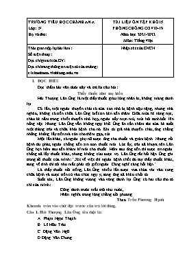 Tài liệu ôn tập môn Tiếng Việt Khối 5 - Năm học 2021-2022 - Trường Tiểu học Chánh An A (Có đáp án)